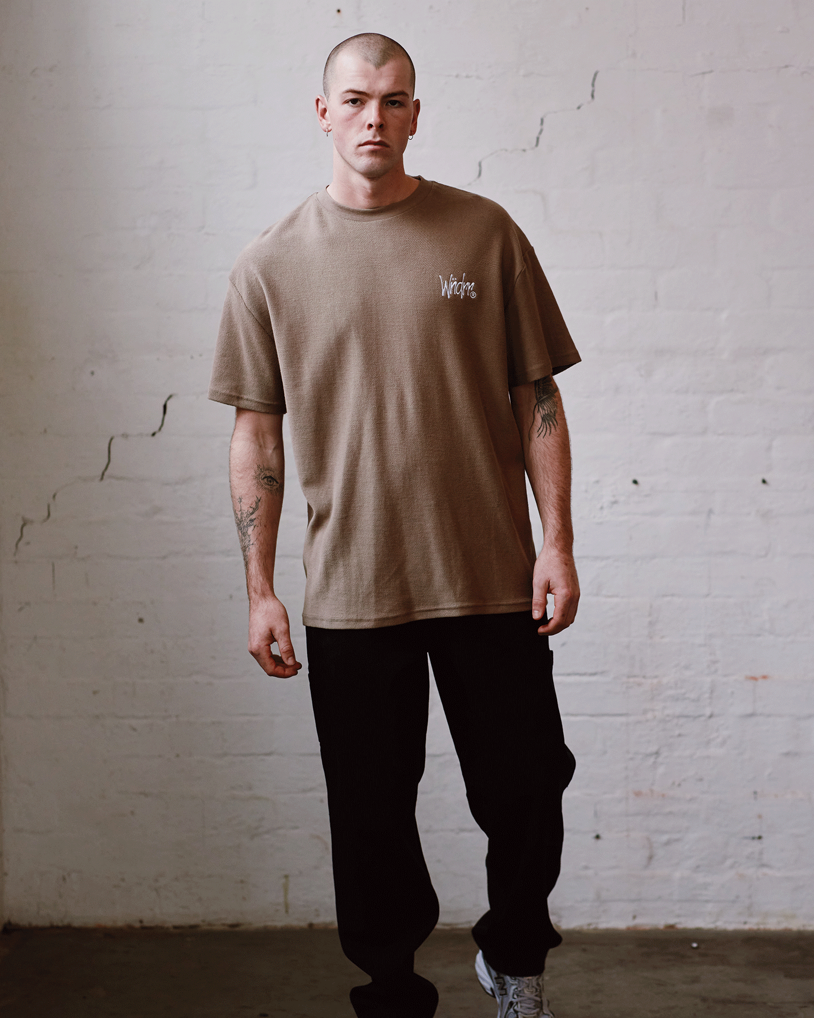 FADED FRENCH TERRY TEE - TAUPE