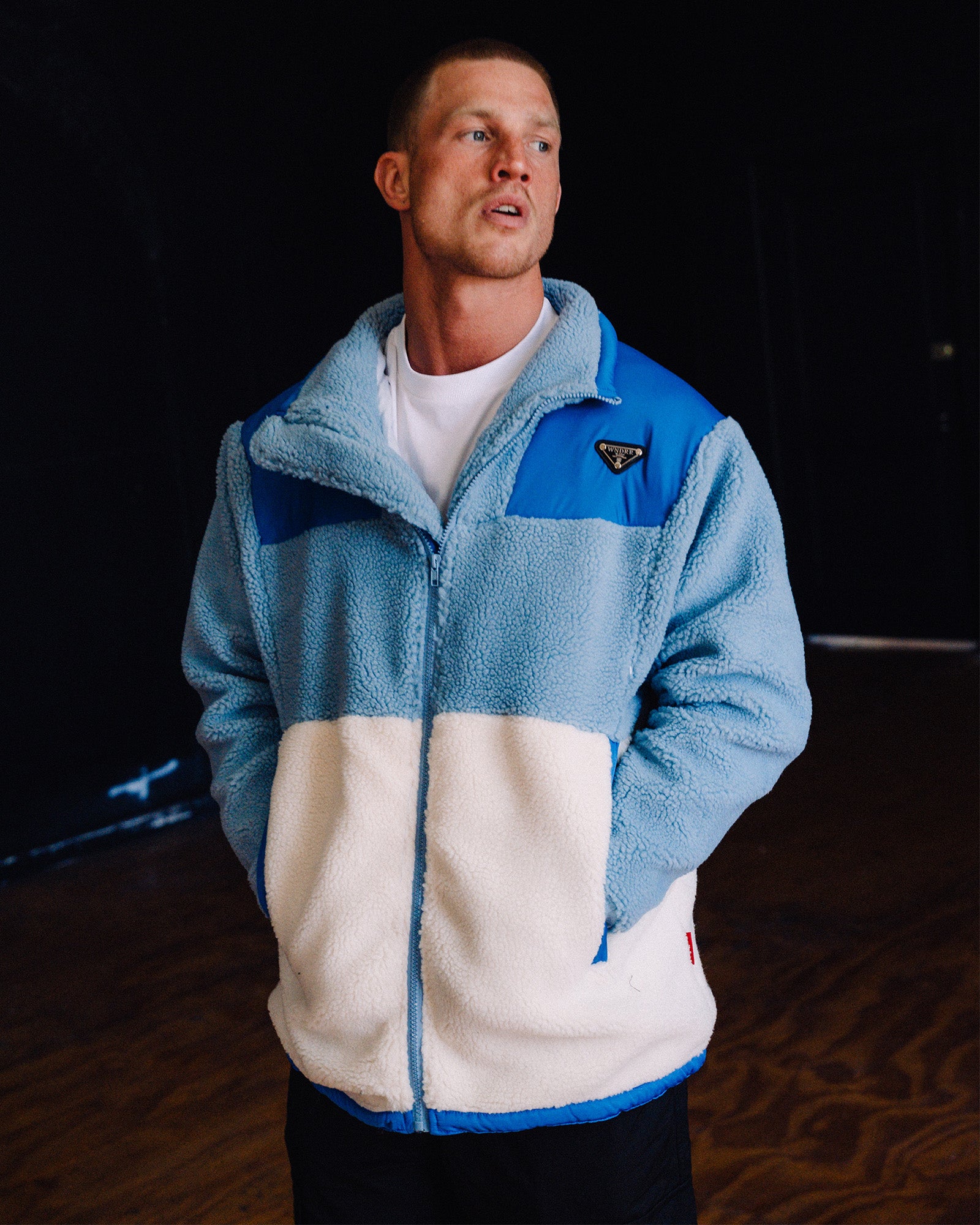 PARLAY SHERPA JACKET - BLUE/OFF WHITE