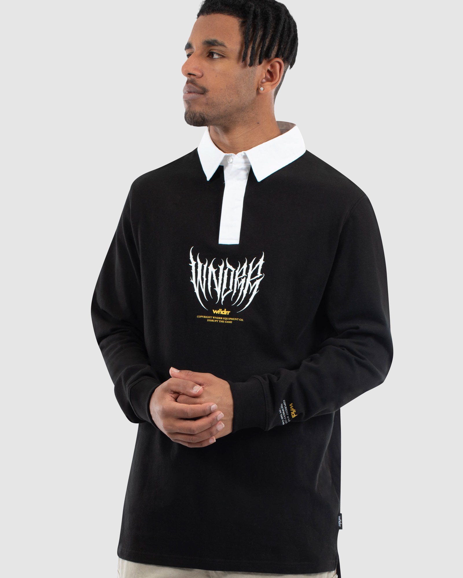 ANGUISH RUGBY POLO - BLACK